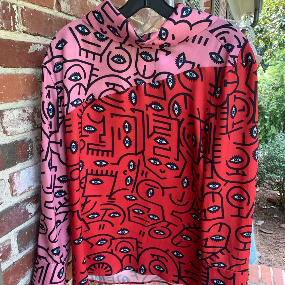 DELFI COLLECTIVE Longsleeve Multicolor Top Sz Sm